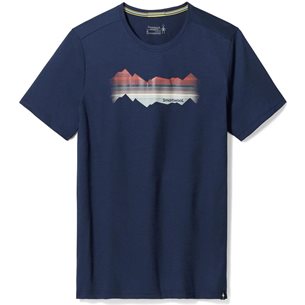 Smartwool Mountain Horizon Graphic Short Sleeve Tee Slim Fit Wool Deep Navy - T-Shirt, Herren