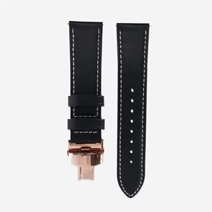 Elevate Watch Band for Forerunner 22mm (Leather) Black - Uhrenzubehör