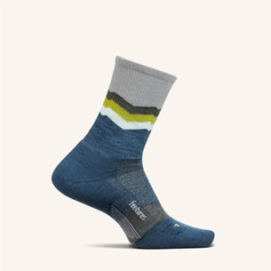 Feetures Merino 10 Cushion Mini Crew Socks Switchback Navy - Laufsocken