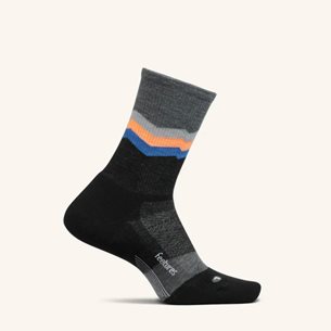 Feetures Merino 10 Cushion Mini Crew Socks Switchback Charcoal - Laufsocken