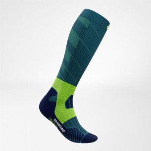 Bauerfeind Trail Run Compression Socks High Cut Teal - Laufsocken