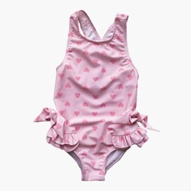 Baddräkt, rosa hjärtan