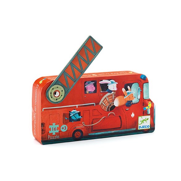 Djeco Pussel 16 bitar, fire truck