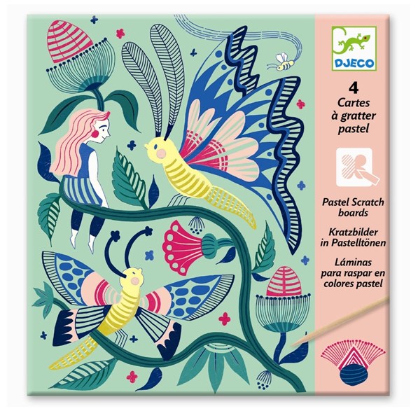 Djeco scratch board, fantasy garden