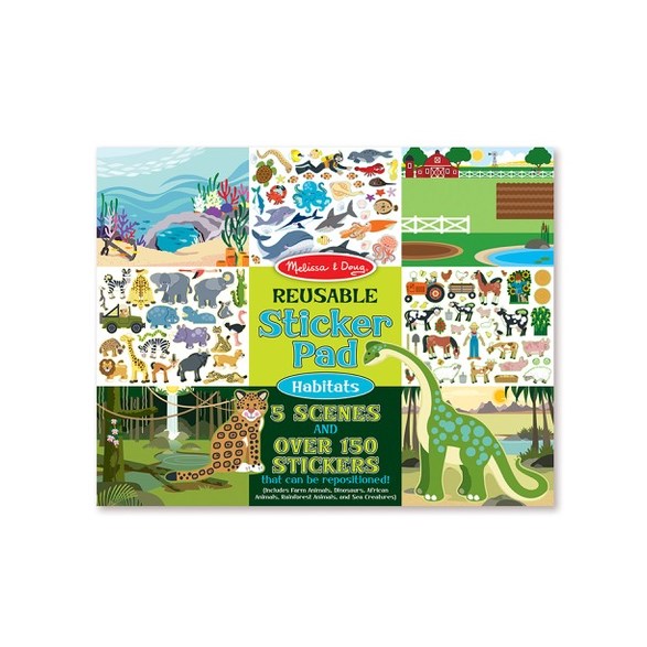 Melissa & Doug Återanvändningsbara stickers, habitat