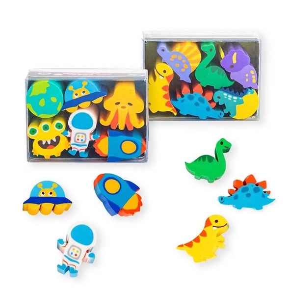 Trendhaus Dino/space erasers, (1 frp)