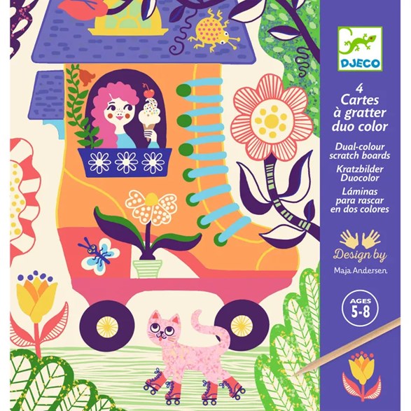 Djeco scratch cards wacky houses