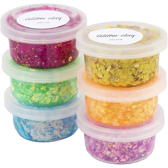 Creative Company Glitter clay mix, 6 x 20