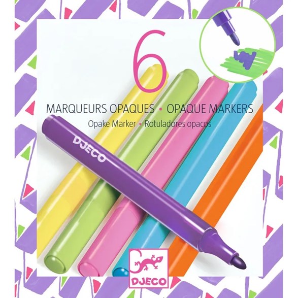 Djeco 6 opaque markers, 80s