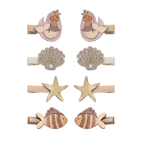 Mimi & Lula 8 Hair Clips - Mini mermaid ocean pearl