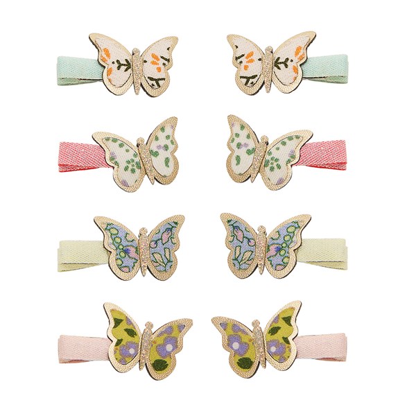 Mimi & Lula 8 hair clips - mini floral butterfly spring on the farm