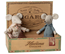 Maileg Grandma and grandpa mice in cigar box