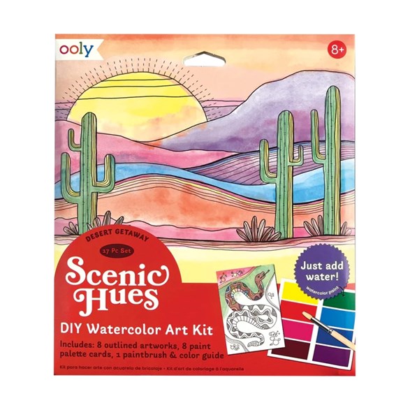 Ooly scenic hues watercolor art kit, desert getaway