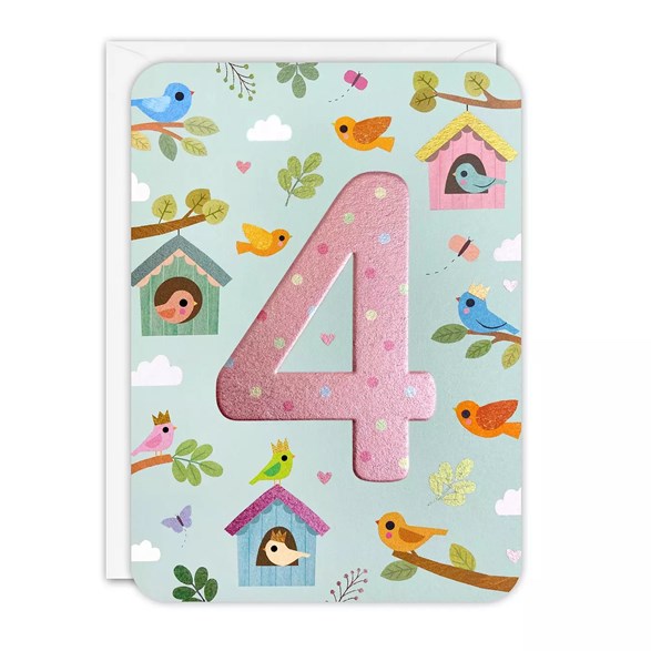 Sifferkort 4 år, birds sprouts