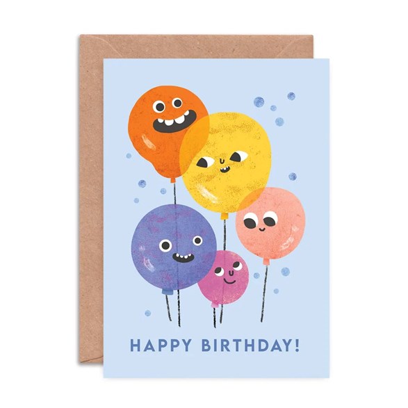 Emily Nash Illustration Gratulationskort, balloon faces
