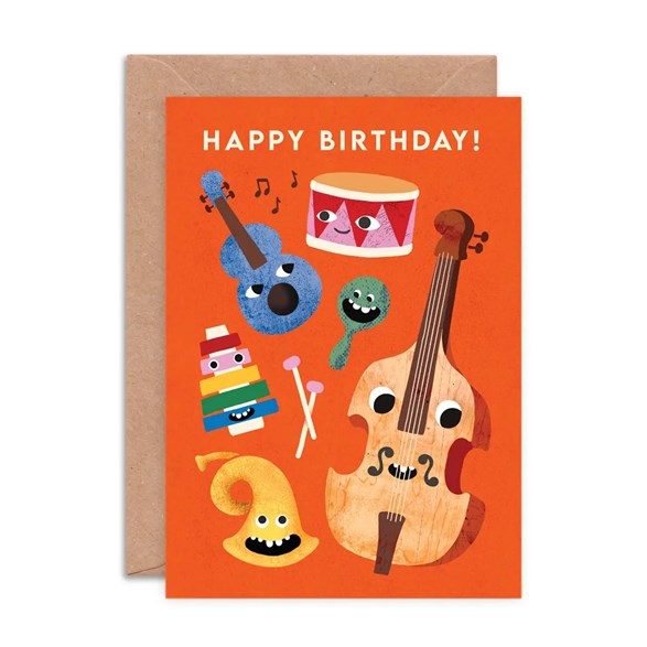 Emily Nash Illustration Gratulationskort, music faces