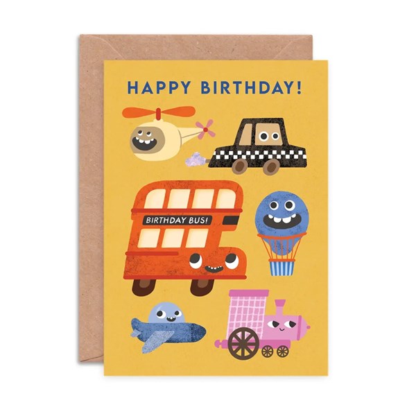 Emily Nash Illustration Gratulationskort, transport faces