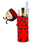 Legami Pennfodral silikon, kawaii ladybug