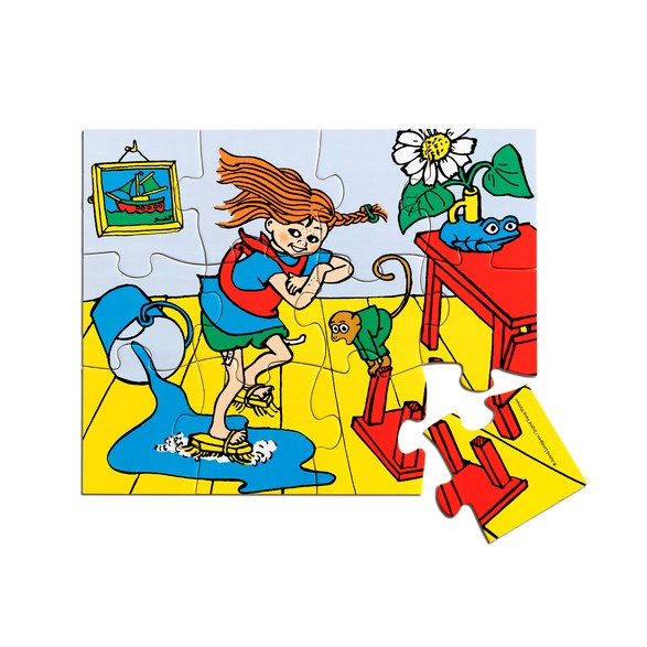 Pippi Långstrump Pippi träpussel, 12 bitar