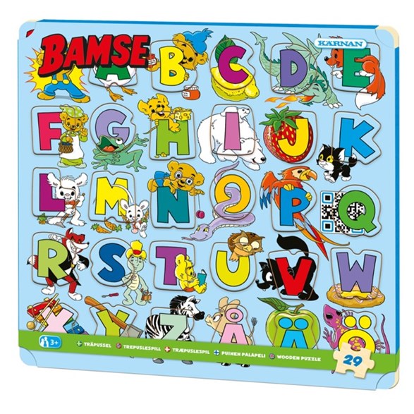 Träpussel 29 bitar, Bamse ABC