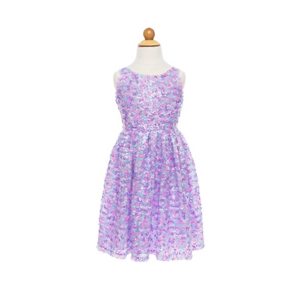 Great Pretenders Party purple sequins dress 5-6 år