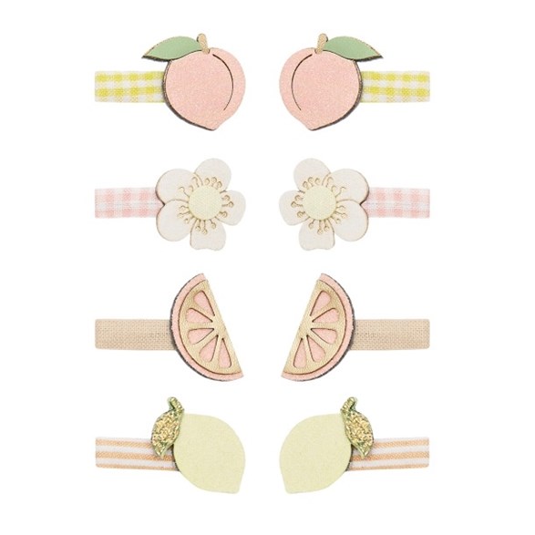 Mimi & Lula 8 Hair Clips - Mini Citrus Peaches and Cream