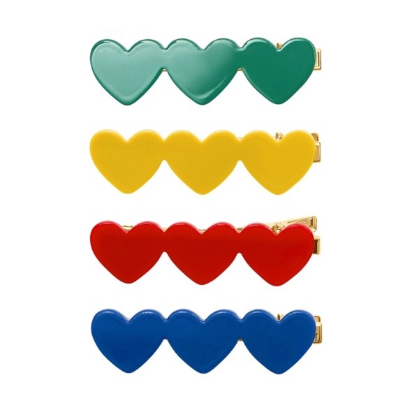 Mimi & Lula 4 Hair Clips - Acetate Heartbeam