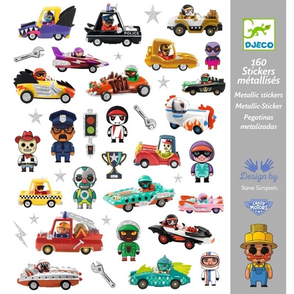 Djeco Stickers, crazy motors