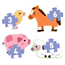 Djeco Pussel 3, 4, 5 och 6 bitar, at the farm