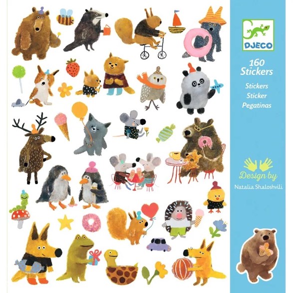 Djeco Stickers fluffy friends