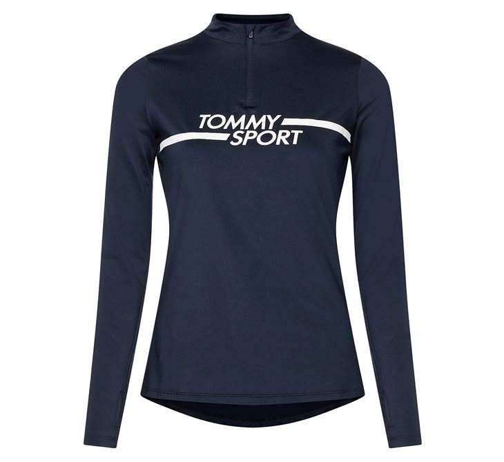 Tommy Hilfiger Logo Print Half-Zip Dam