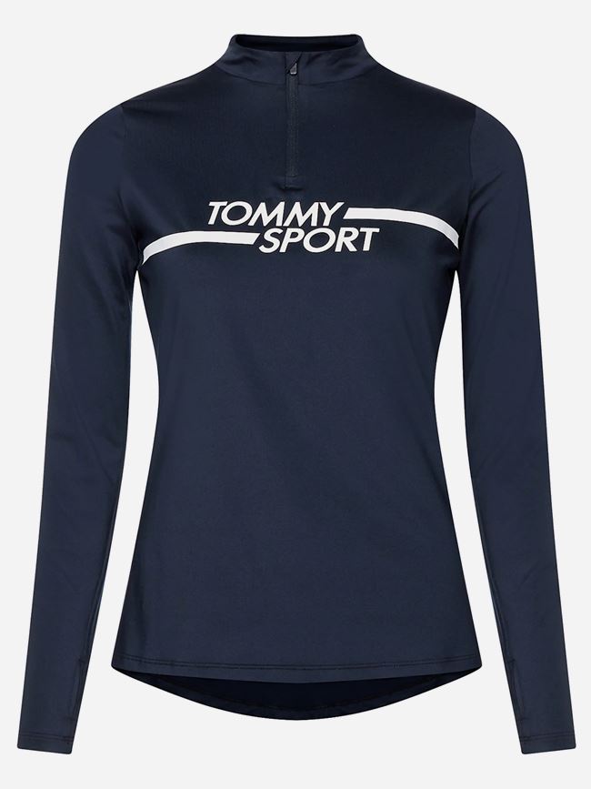 Tommy Hilfiger Logo Print Half-Zip Dam