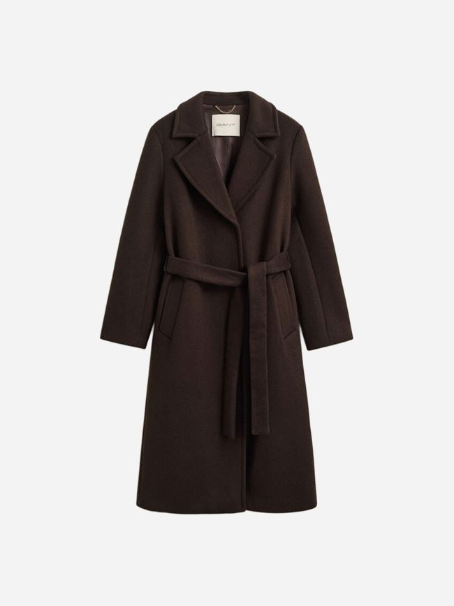 GANT BELTED WOOL BLEND COAT DAM