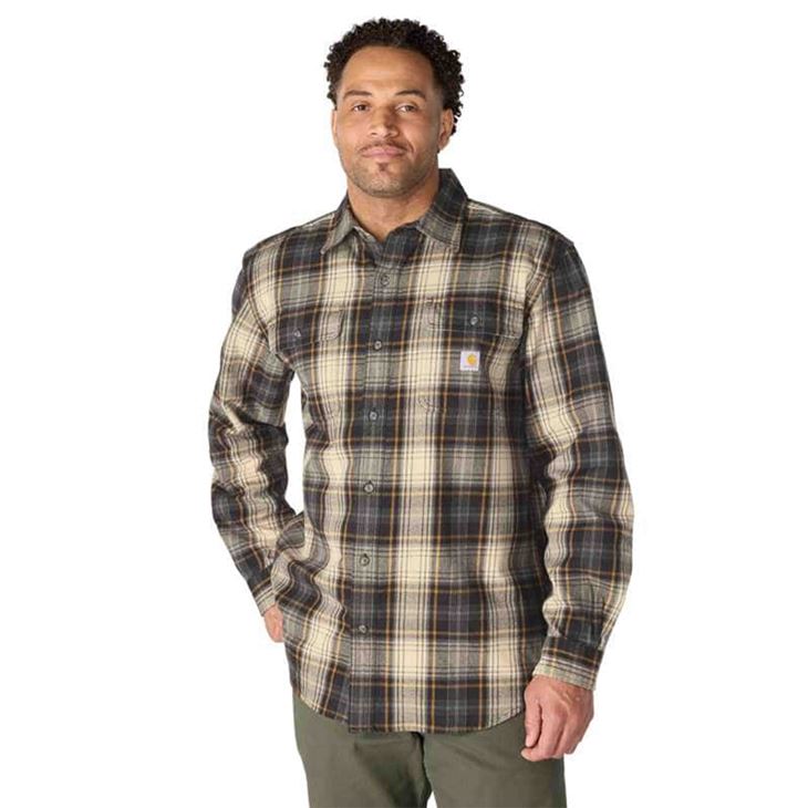 Carhartt Loose Fit Heavyweight Flannel Long-Sleeve Plaid Shirt