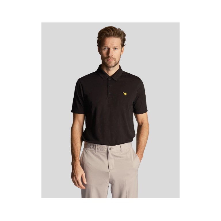 Lyle & Scott Monogram Jacquard Polo Shirt Herr