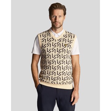 Lyle & Scott Monogram Knitted Tank Top Herr