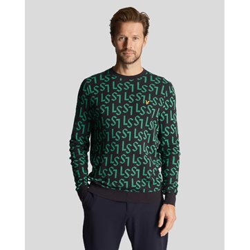 Lyle & Scott Monogram Knitted Crew Neck Herr