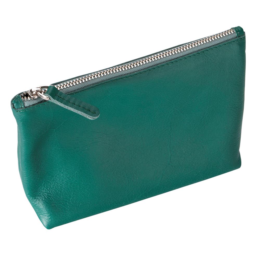Leather Wash Bag, Nordic Lake Green