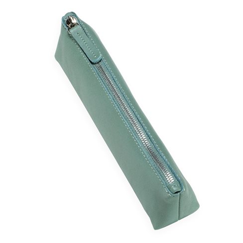 Trousse à crayons en cuir, Dusty Green
