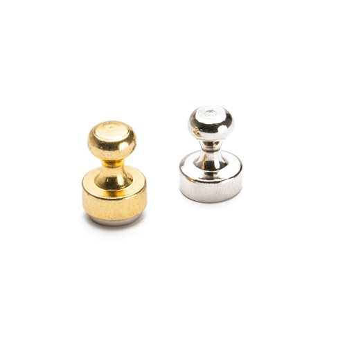 Magnet round with knob Gold or Silver