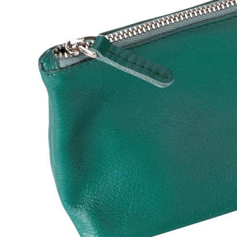 Leather Wash Bag, Nordic Lake Green