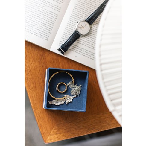 Bedside Table Box, Smoke Blue