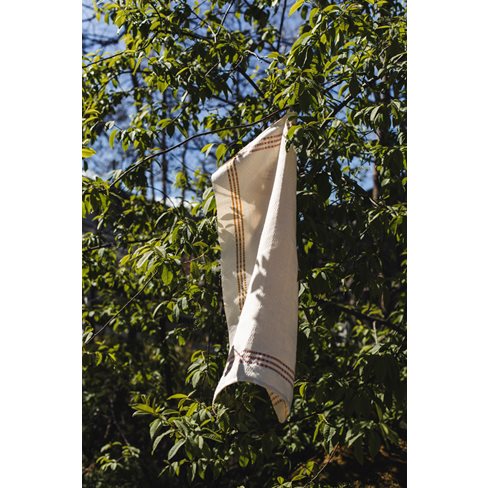 Insjöns Väveri x Emma Olbers, Towel in Ochre/Pink