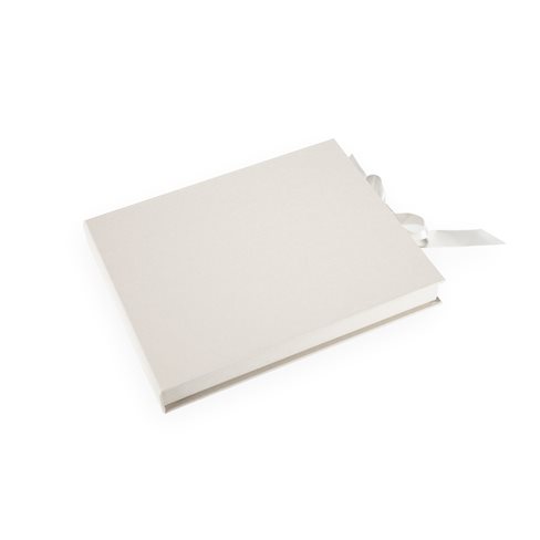 Limpsewn photo album in box with ribbon