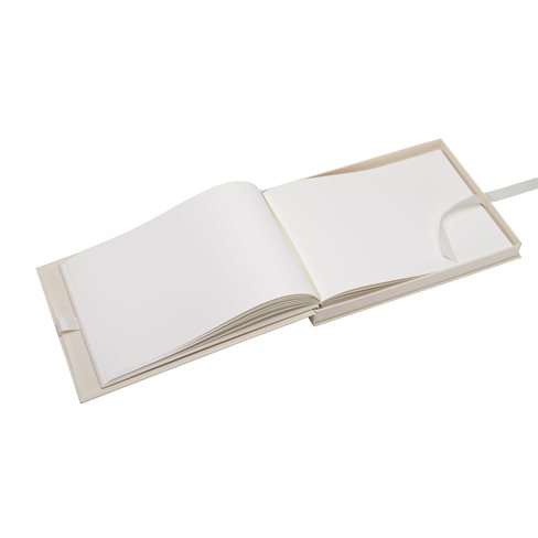 Limpsewn photo album in box with ribbon