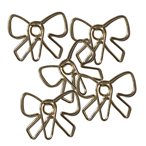 Paper Clips, Bow, Gold