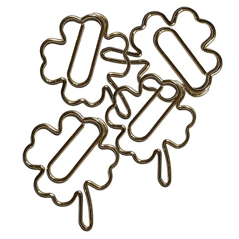 Paper Clips, Four Leaf Clover, Gold