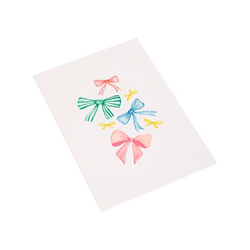 Cotton Paper Card, Bows, 5-pack