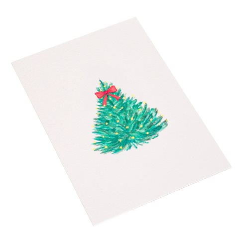 Cotton Paper Card, Tree, 5-pack