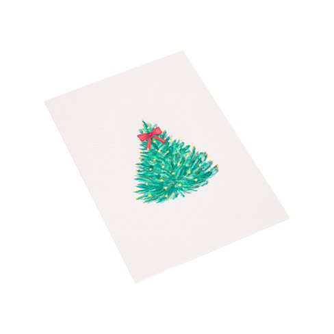 Cotton Paper Card, Tree, 5-pack